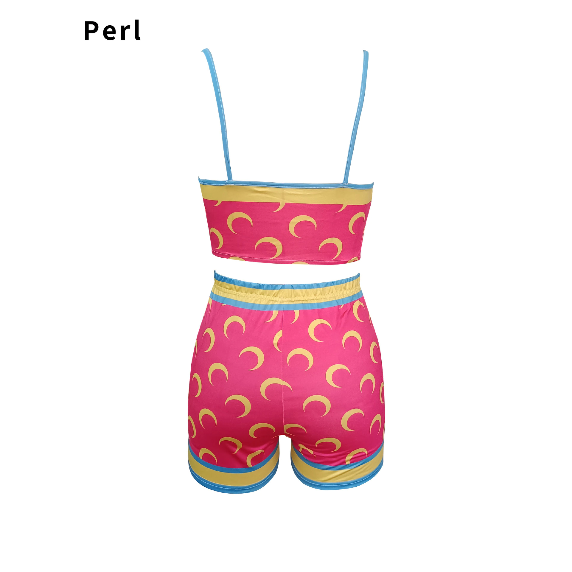 Ensemble deux pièces tendance Perl Moon Sling, haut court et short, ensemble deux pièces assorti, tenue décontractée, pour femmes, ensemble 2 pièces 2022